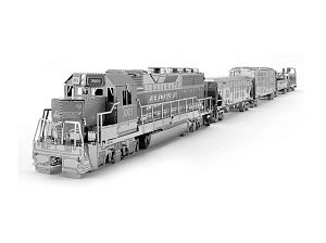 Cборная модель Metal Model: Поезд и 4 вагона