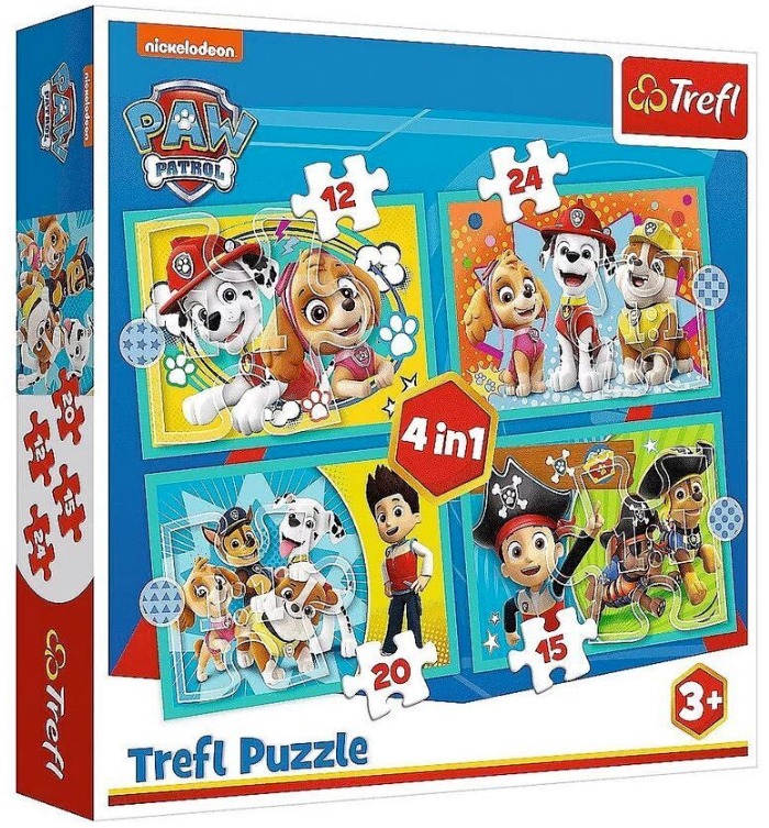 Пазл Trefl 12#15#20#24 деталей: Команда Щенячьего патруля (TR34346)