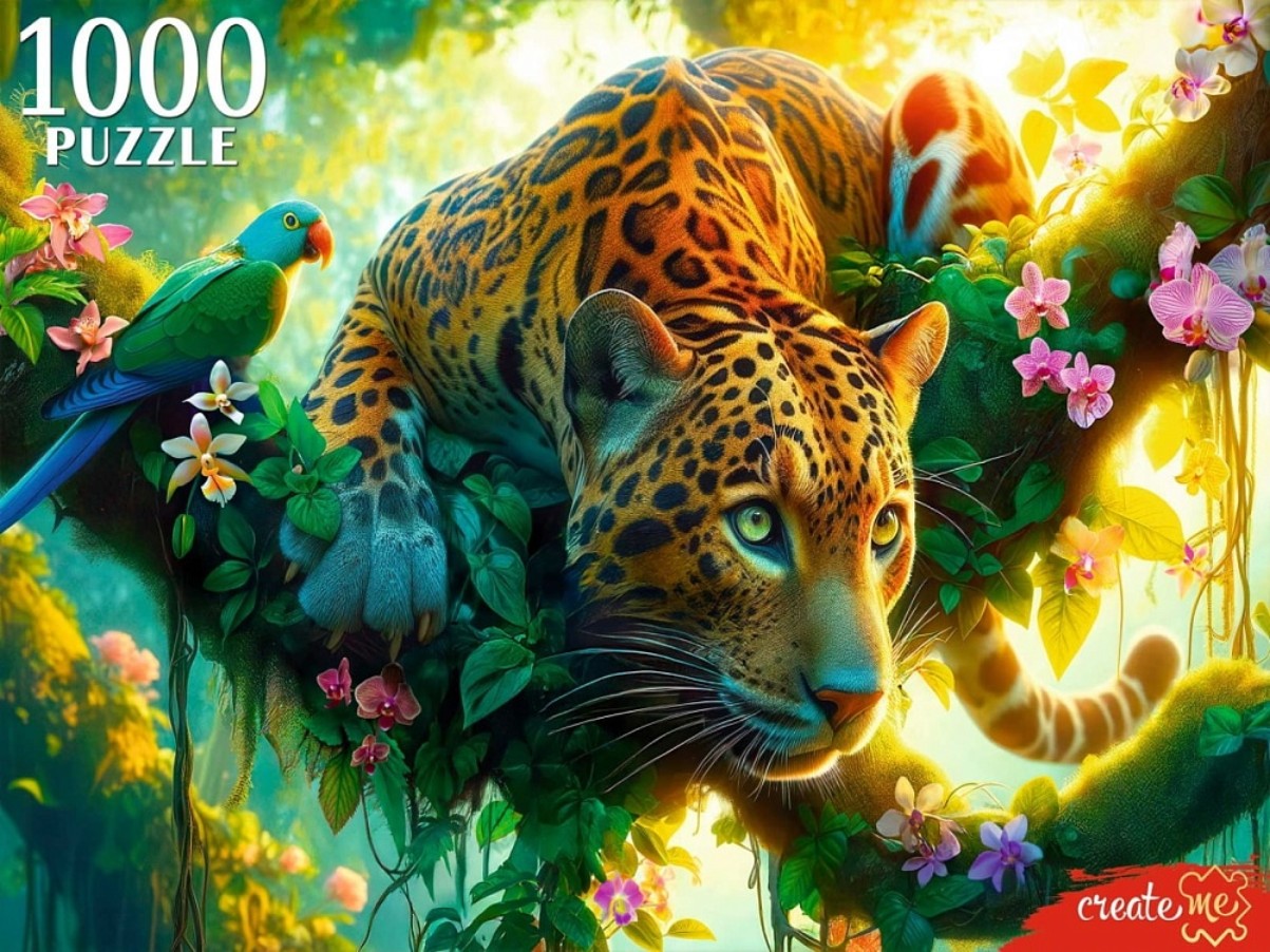 Пазл Рыжий Кот 1000 деталей: Леопард на охоте (ХП1000-8281)