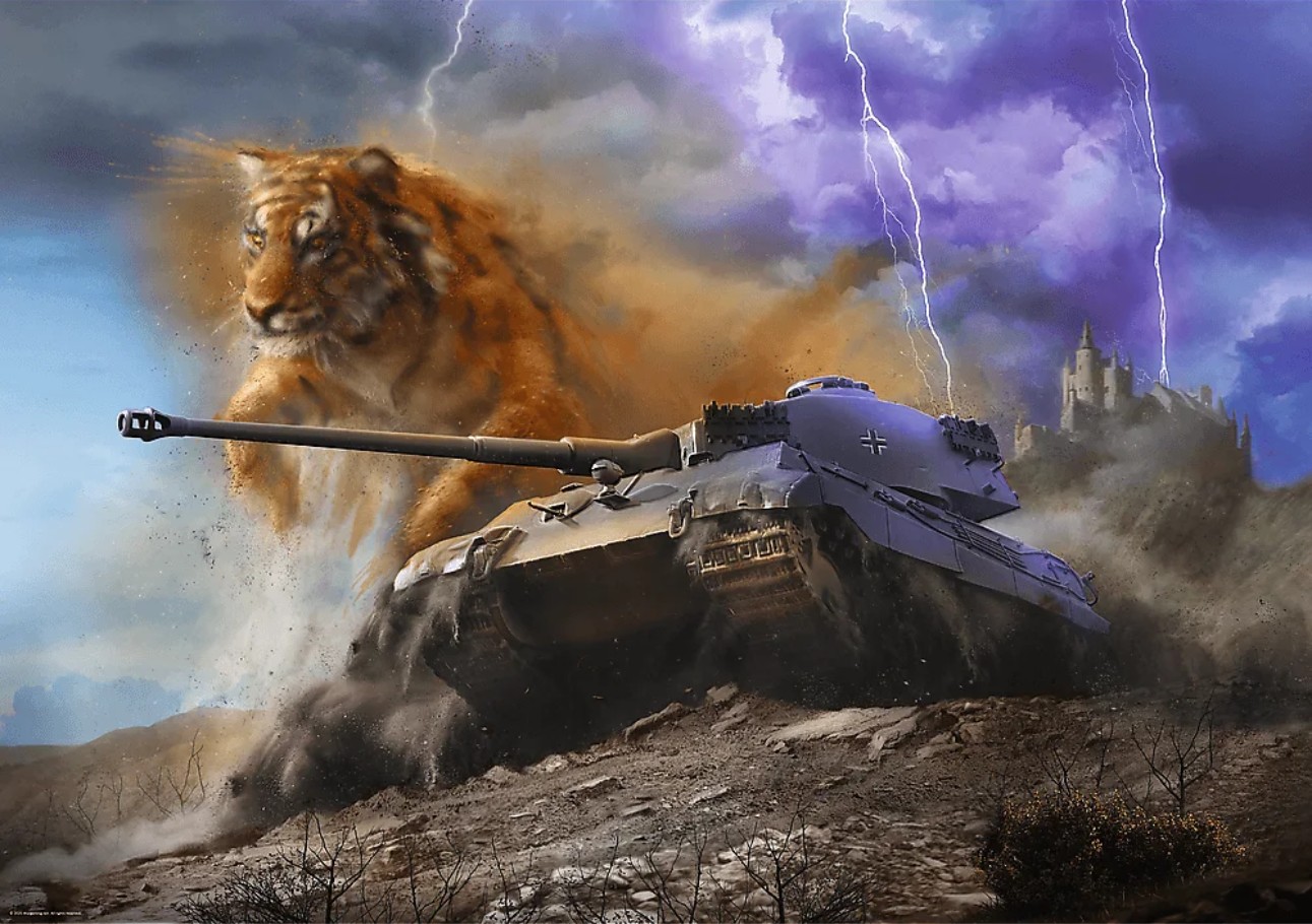 Пазл Trefl 1000 деталей: World of Tanks. Tiger II (TR12089)