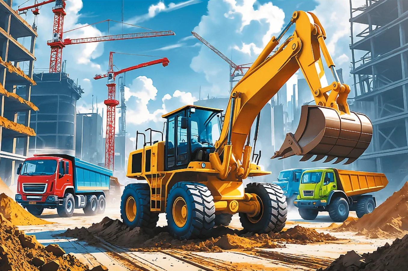 Пазл Trefl 60 деталей: Экскаватор-погрузчик (TR17406)