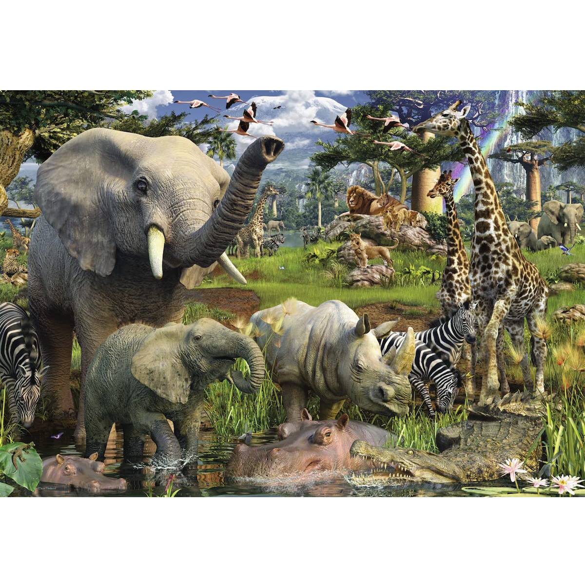 Пазл Ravensburger 18000 деталей: Джунгли. У водопоя (RV17823)