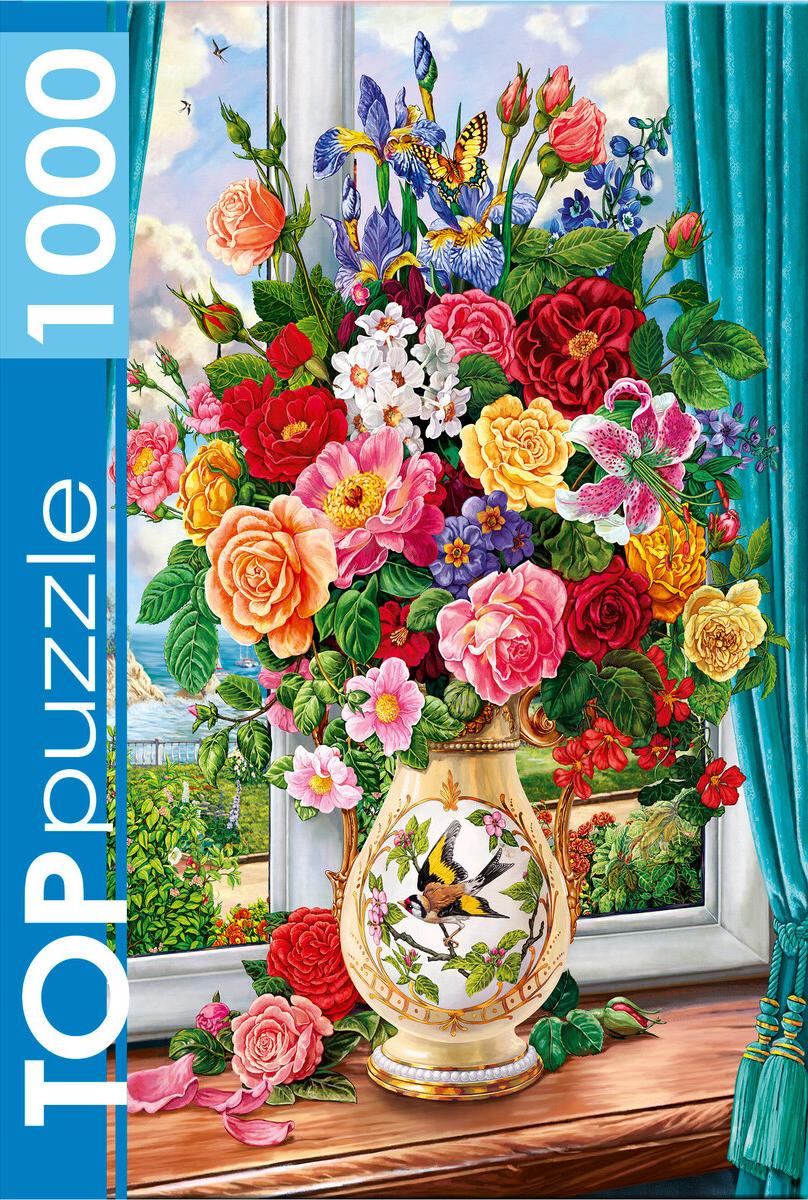 Пазл TOP Puzzle 1000 деталей: Нежный букет цветов (ФТП1000-9853)