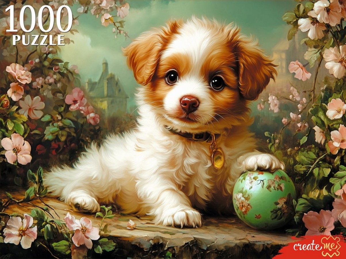 Пазл Рыжий Кот 1000 деталей: Игривый щенок (П1000-8274)