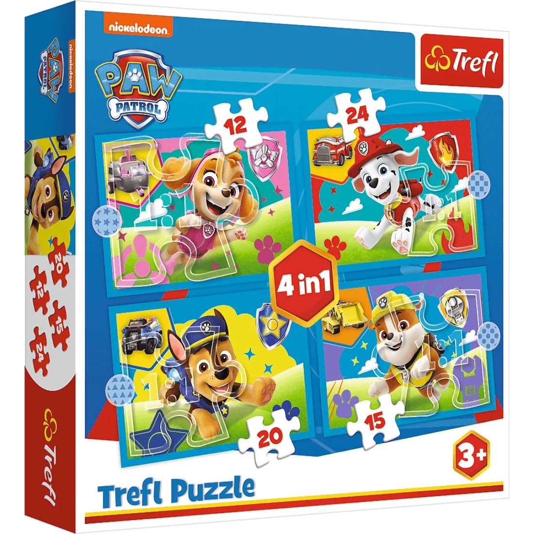Пазл Trefl 12#15#20#24 деталей: Щенячий патруль. Бегущие собаки (TR34628)