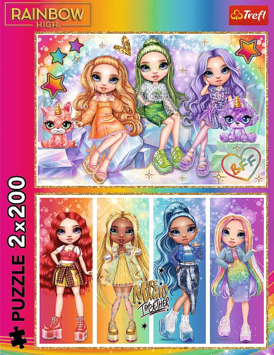 Пазл Trefl 2х200 деталей: Радужные куклы Rainbow High (TR13335)