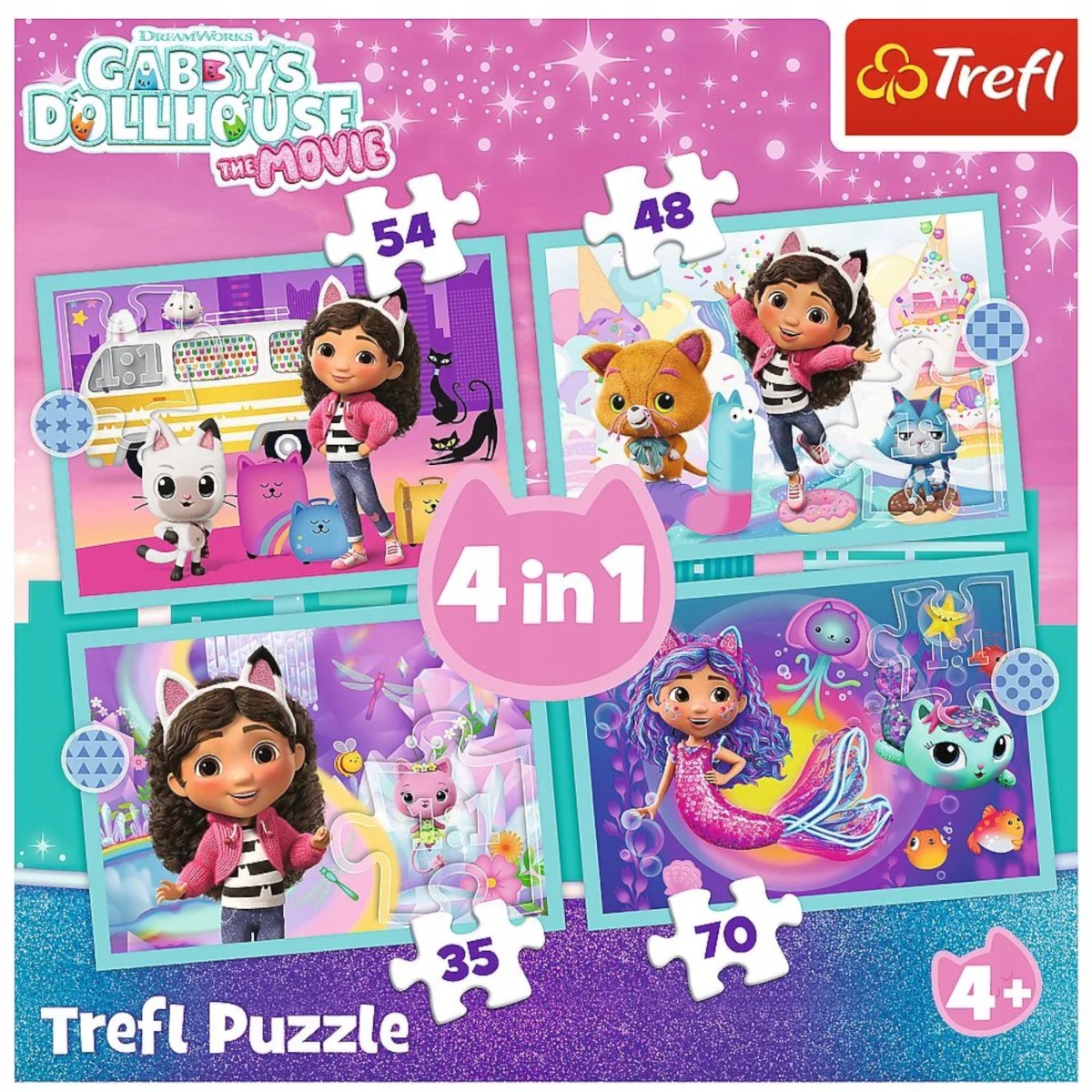 Пазл Trefl 35#48#54#70 деталей: Большое приключение Гэбби (TR34670)