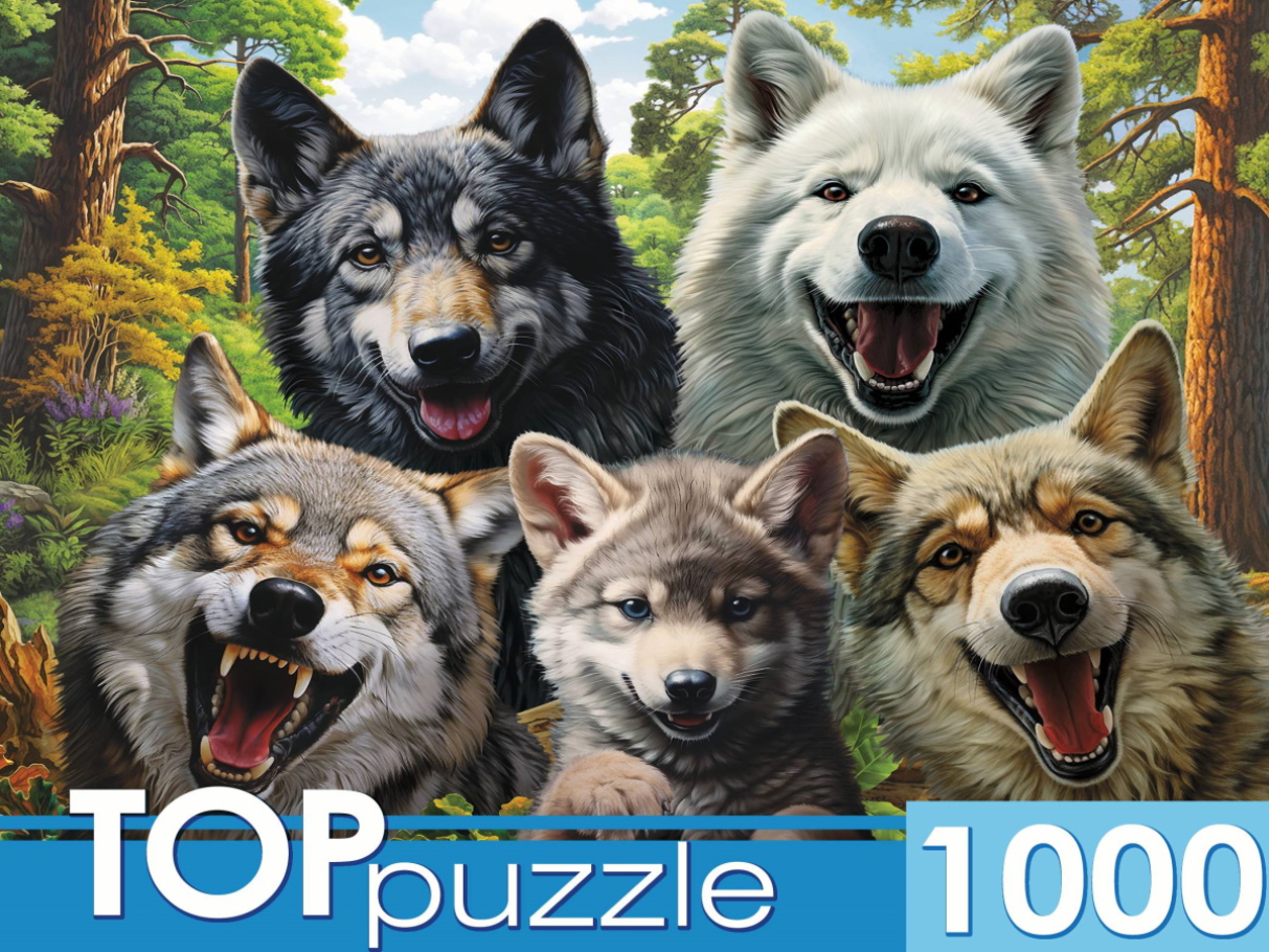 Пазл TOP Puzzle 1000 деталей: Селфи волков (Ф1000-7730)