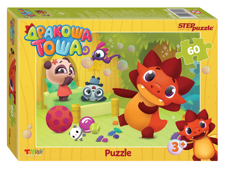 Пазл Step puzzle 60 деталей: Дракоша Тоша (81179)