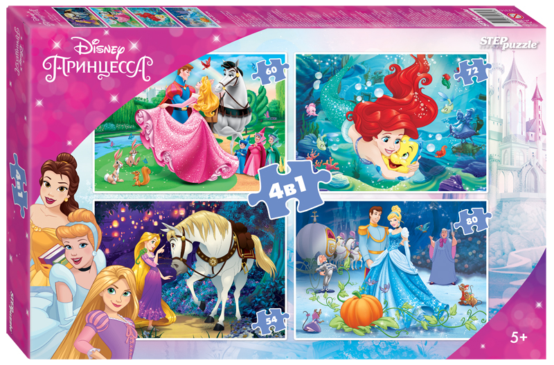 Пазл Step puzzle 54#60#72#80 деталей: Принцессы Disney (92316)