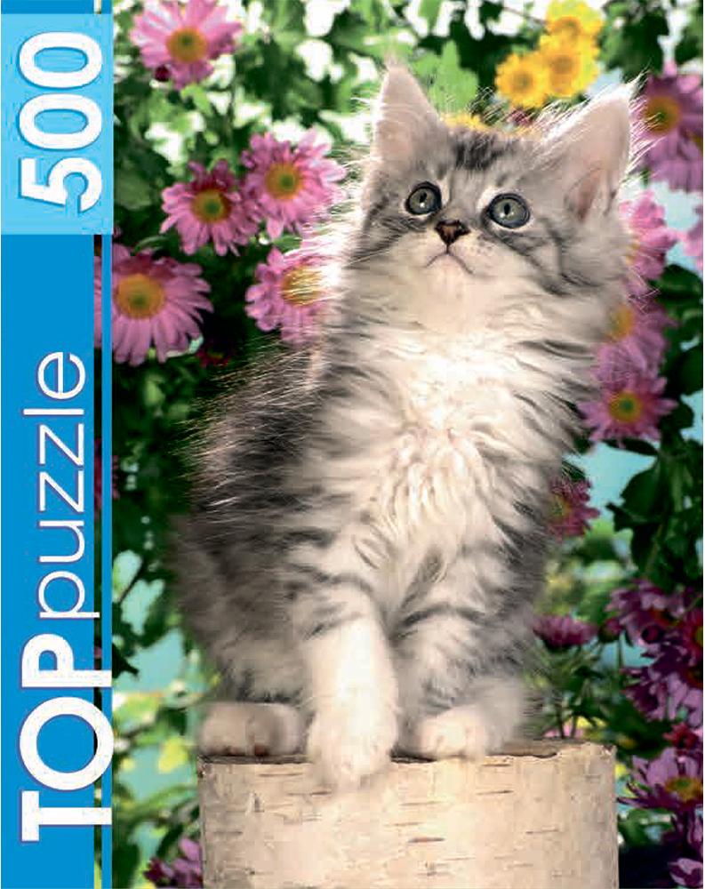 Пазл TOP Puzzle 500 деталей: Котенок в цветах (КБТП500-6798)