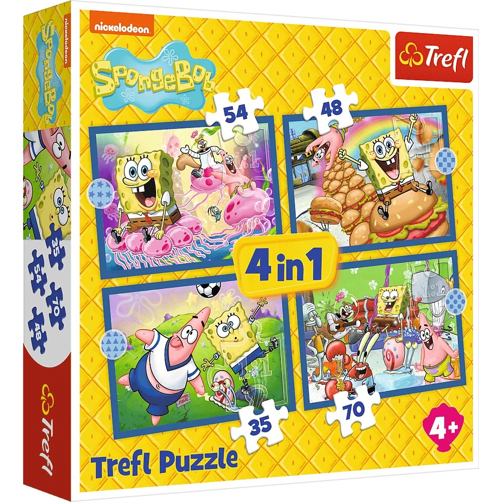 Пазл Trefl 35#48#54#70 деталей: Подводная жизнь Губки Боба (TR34674)