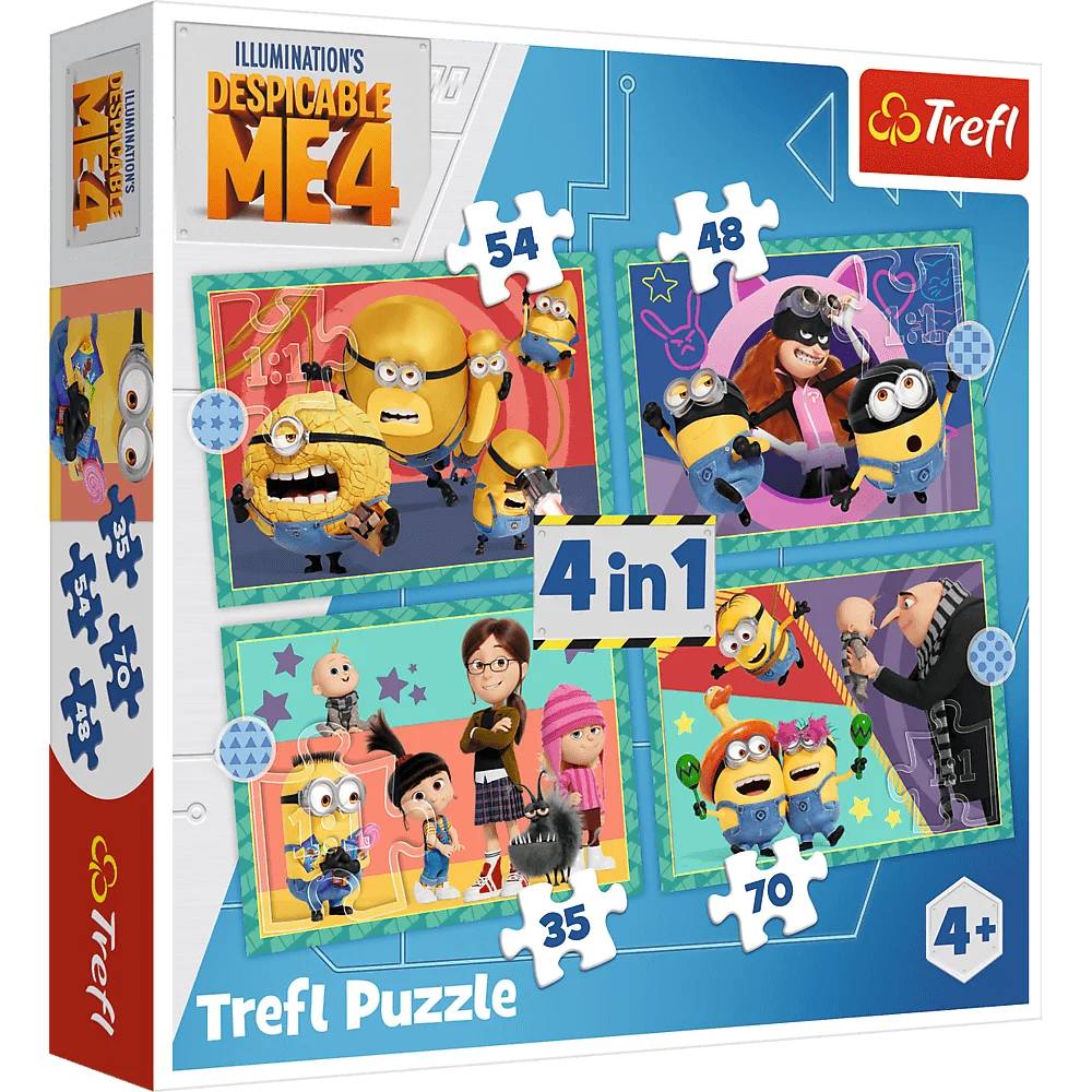 Пазл Trefl 35#48#54#70 деталей: Сумасшедшие миньоны (TR34648)