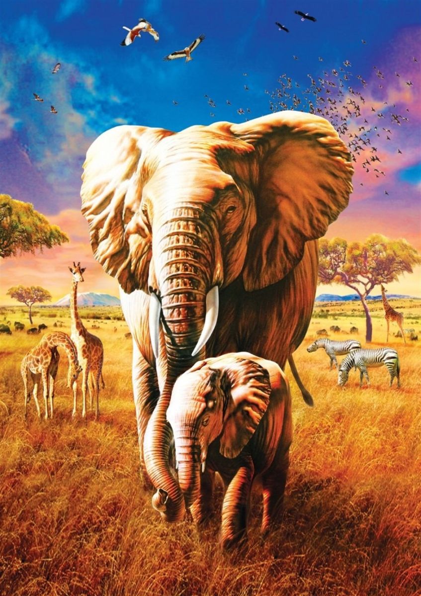 Пазл Art Puzzle 1000 деталей: Слониха со слонёнком (5204)